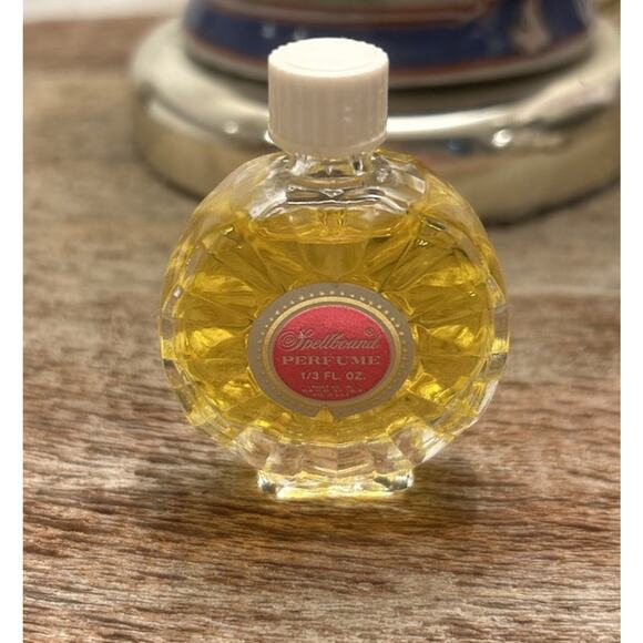 Vintage SPELLBOUND Mini Perfume Bottle Estée Lauder Round Unique Design - Picture 3 of 7